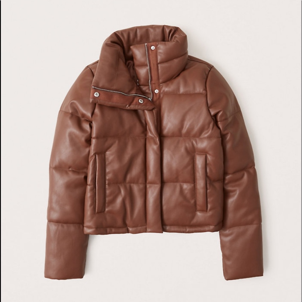 Abercrombie Vegan Leather mini puffer